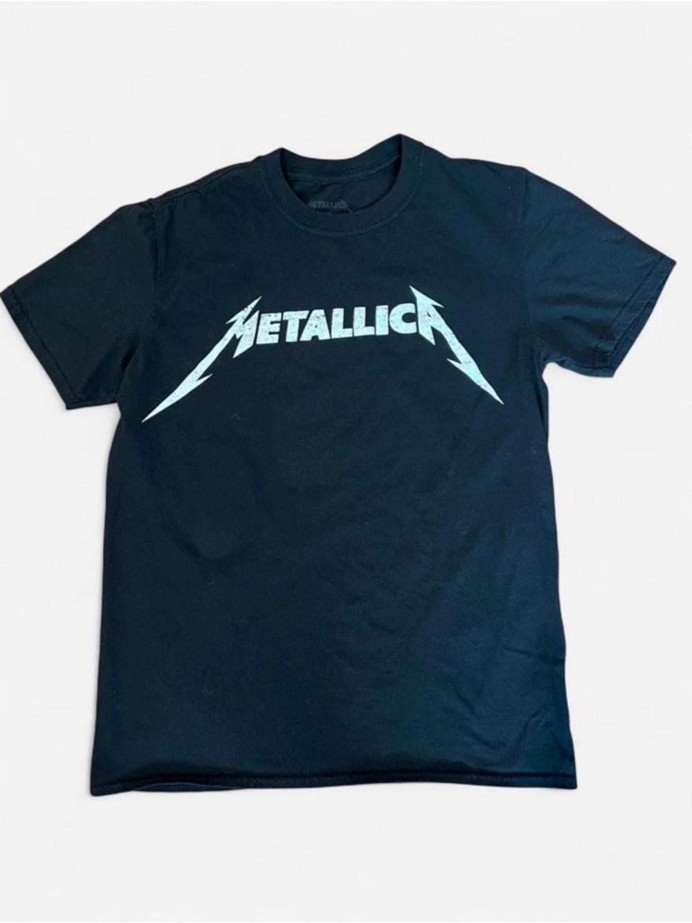 Metallica Graphic Band Tee Black Silver Metallic Logo Mens Medium